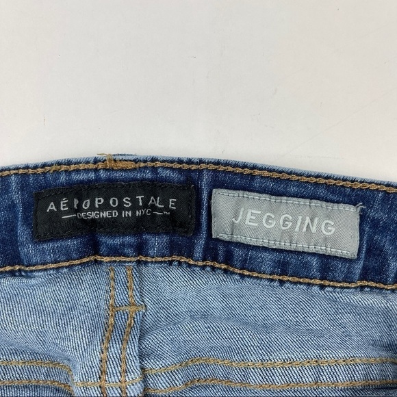 Aeropostale Jeggings Girls 6 Short Blue Denim - Picture 3 of 10